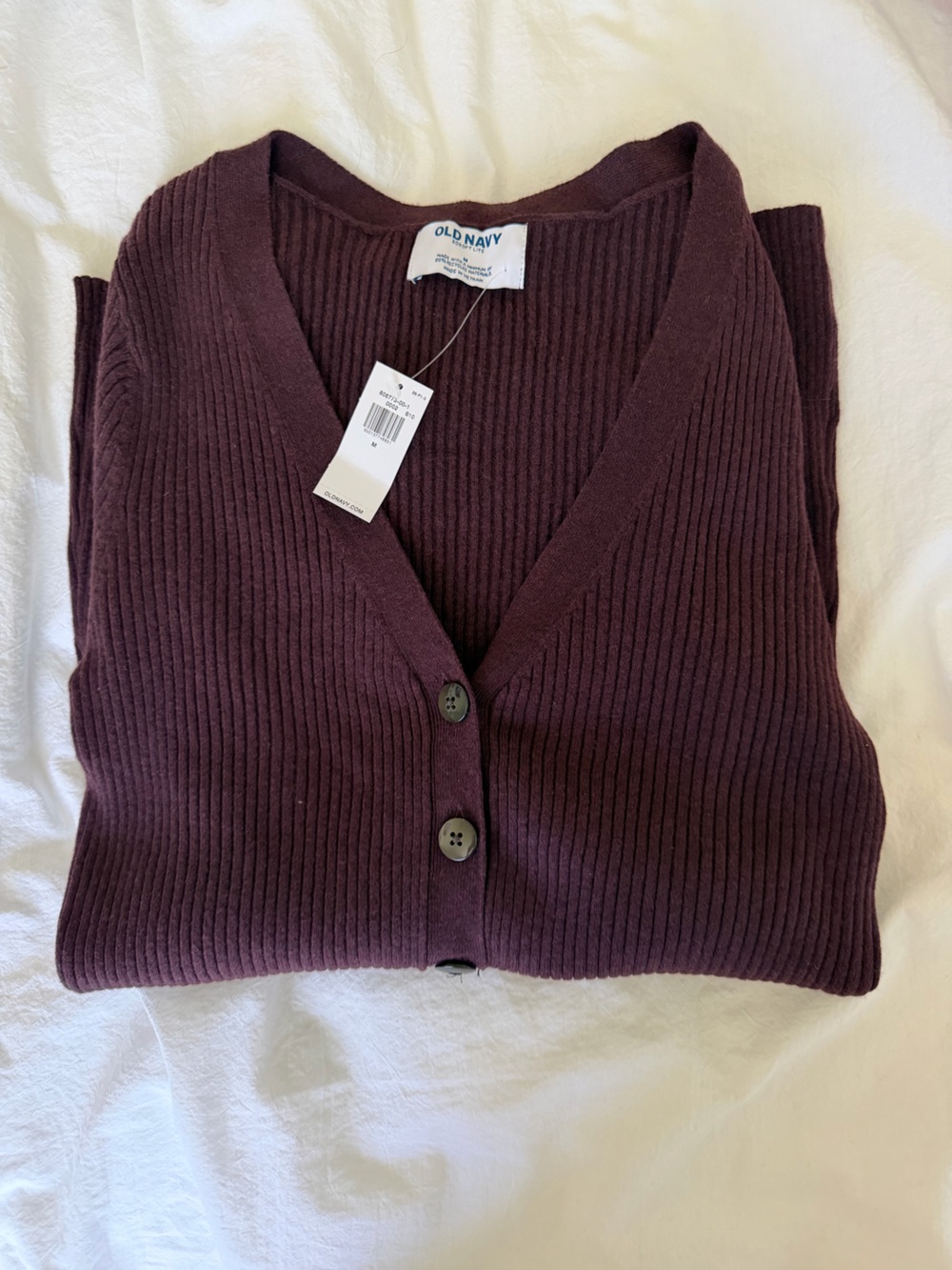 OLD NAVY Ribbed Button Cardigan Sweater - Burgundy